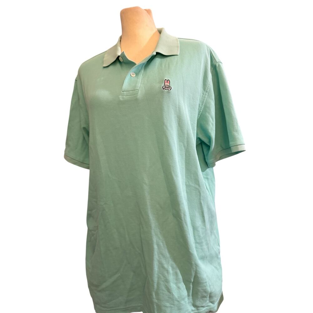 Psycho Bunny Mint Green Polo Shirt Men’s Size 7 XL Embroidered Logo Classic Fit